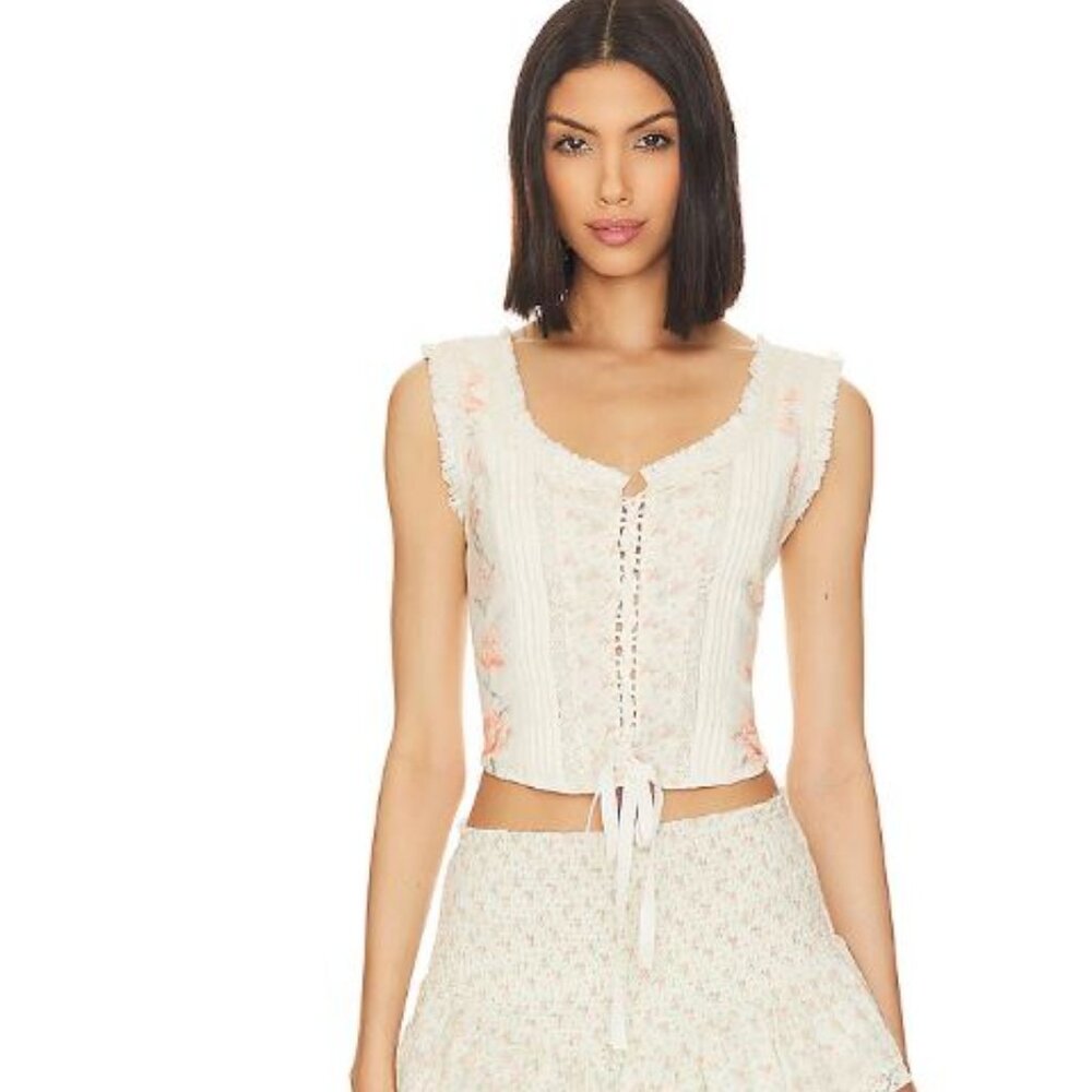 LoveShackFancy Corvelle Bustier Top